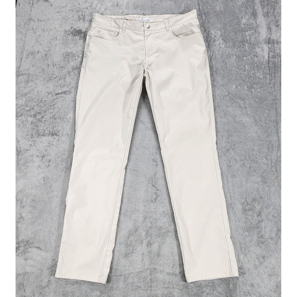 Peter Millar Pants Mens 36x32 Beige EB66 Performance 5 Pocket Chino Golf Casual